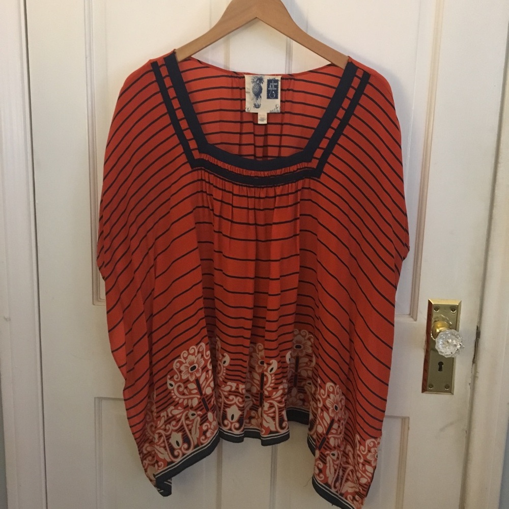 Anthropologie silk “poncho” / blouse